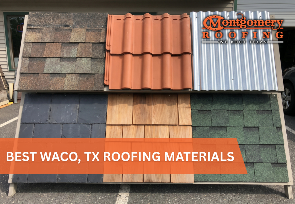 Several Roofing Materials in Waco, TX including asphalt shingles, metal, etc.